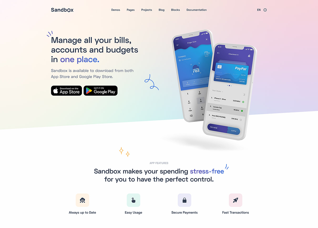 Sandbox Banking Application Website